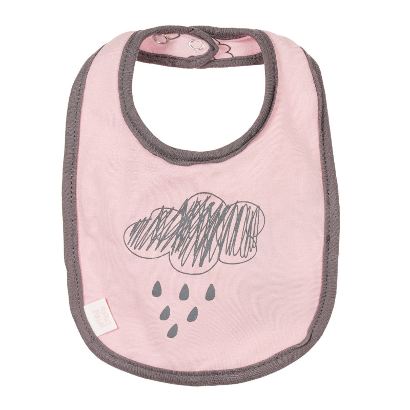 Βαμβακερή σαλιάρα για μωρό με στάμπα, ροζ  244890