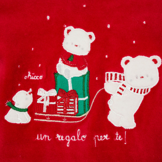 Χριστουγεννιάτικη φόρμα Chicco σε κόκκινο χρώμα για μωρό Chicco 244896 2