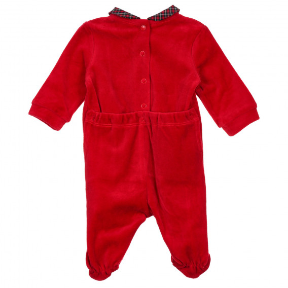 Chicco βελούδινη κόκκινη φόρμα με φιόγκο για μωρό Chicco 244905 4