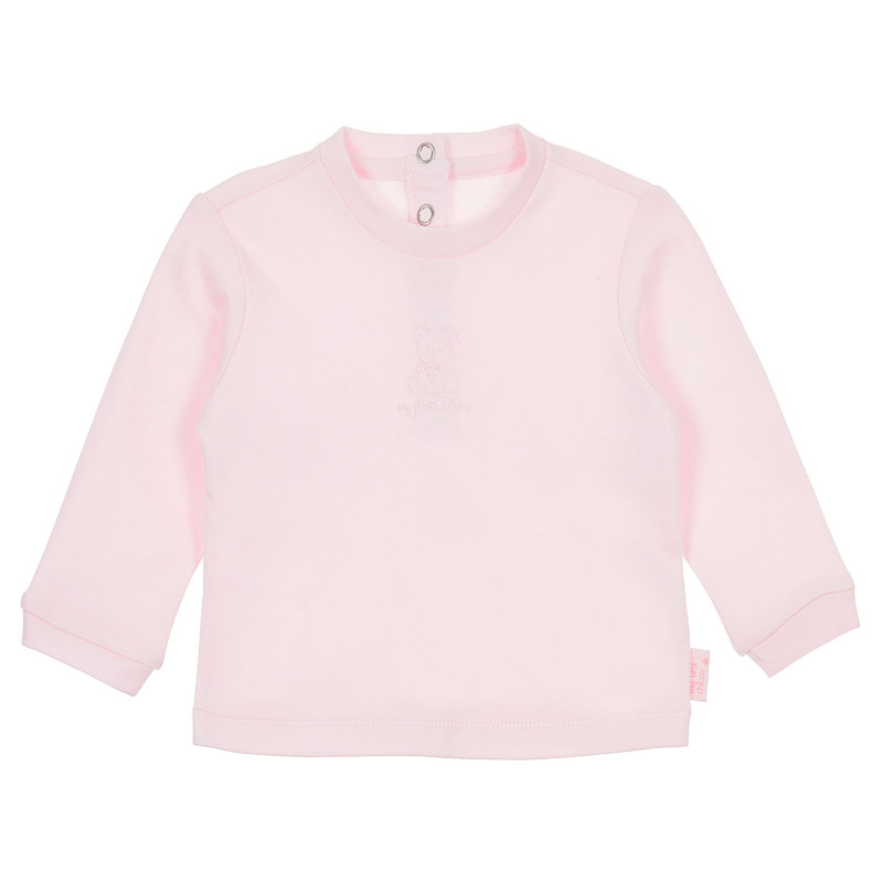 Chicco μακρυμάνικη βαμβακερή μπλούζα σε ροζ χρώμα για κοριτσάκι  244970