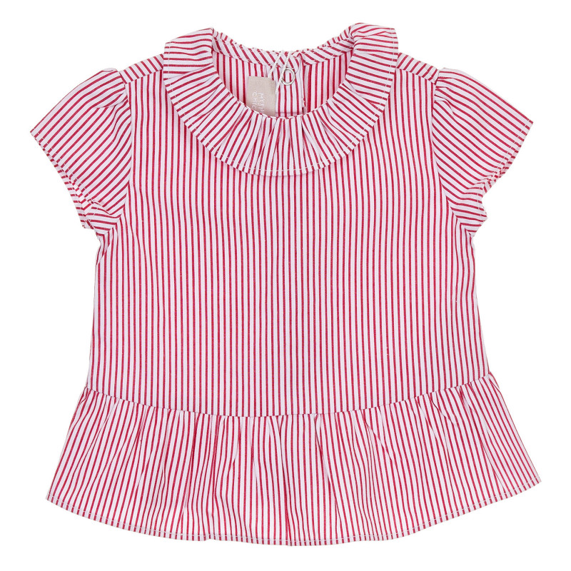 Βαμβακερή ριγέ μπλούζα Chicco σε λευκό και κόκκινο χρώμα για μωρό  245105