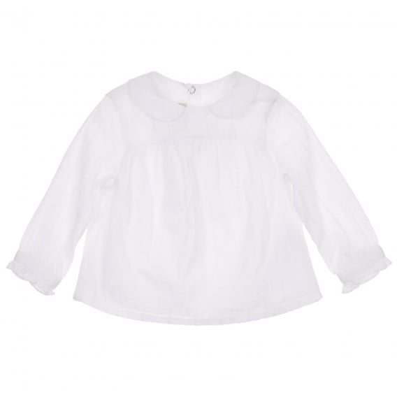 Chicco μακρυμάνικο βαμβακερό πουκάμισο σε λευκό χρώμα για μωρό Chicco 245111 