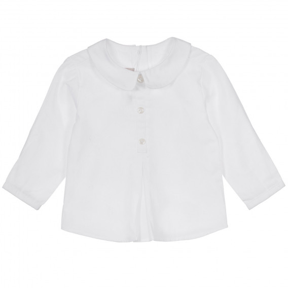 Chicco λευκό βαμβακερό πουκάμισο με στρογγυλό γιακά για μωρό Chicco 245152 