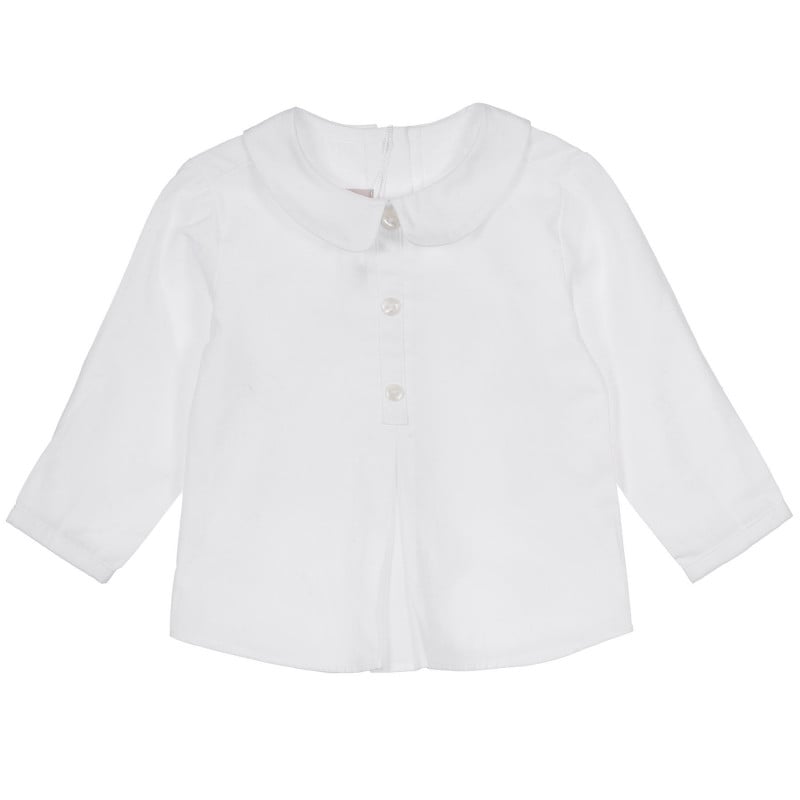 Chicco λευκό βαμβακερό πουκάμισο με στρογγυλό γιακά για μωρό  245152
