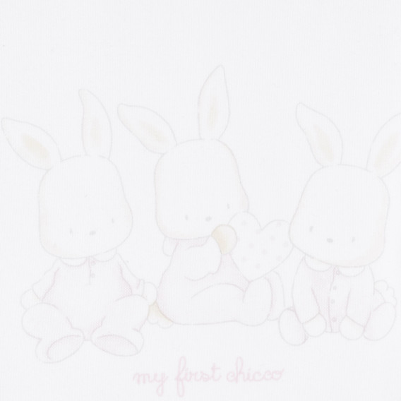 Λευκή βαμβακερή σαλιάρα Chicco με στάμπα baby bunny Chicco 245328 3