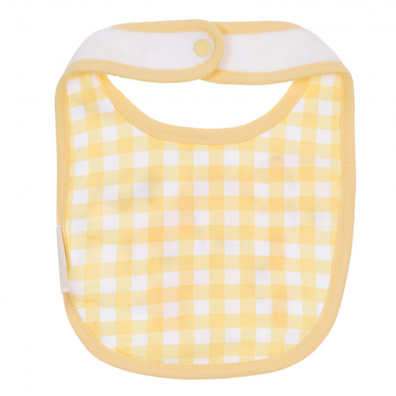 Chicco λευκή βαμβακερή σαλιάρα με κίτρινες πινελιές για μωρό Chicco 245452 4