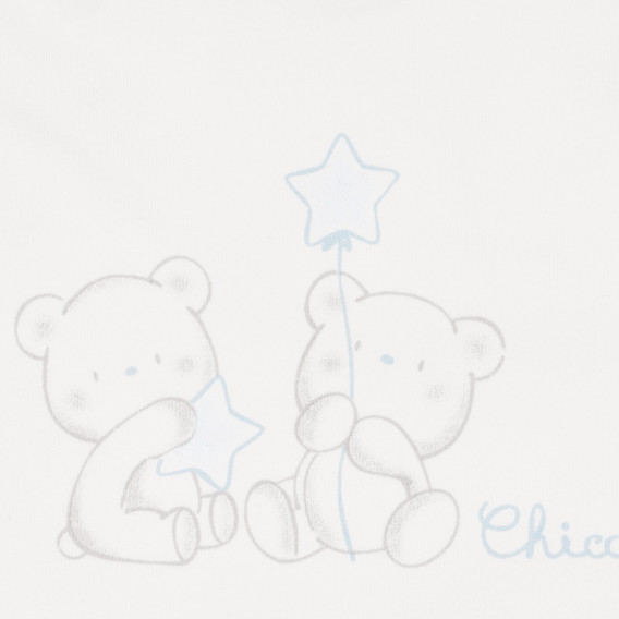 Λευκή βαμβακερή σαλιάρα Chicco με δύο αρκουδάκια Chicco 245475 2