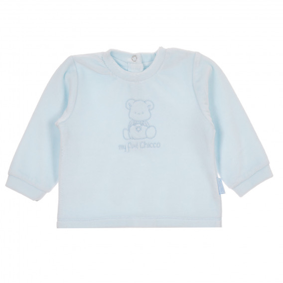 Βαμβακερή μακρυμάνικη μπλούζα Chicco σε μπλε χρώμα Chicco 245543 