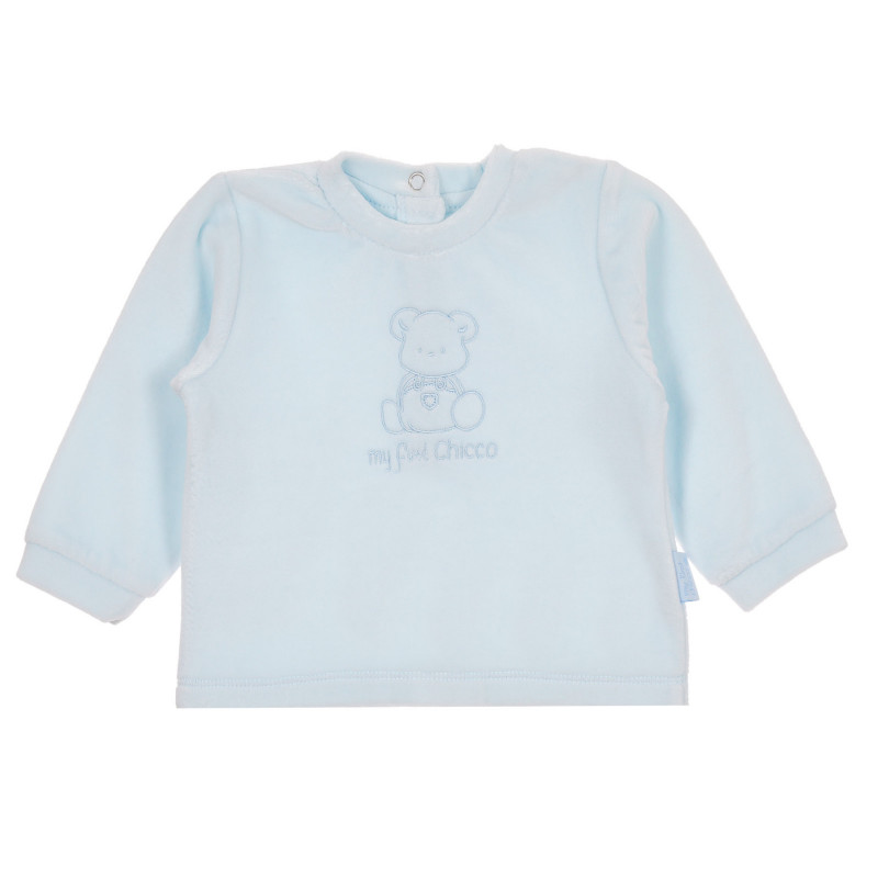 Βαμβακερή μακρυμάνικη μπλούζα Chicco σε μπλε χρώμα  245543