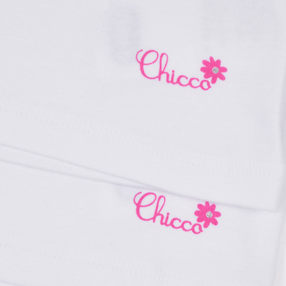 Σετ Chicco από βαμβακερά μπλουζάκια σε λευκό χρώμα με κορδέλα Chicco 245549 4