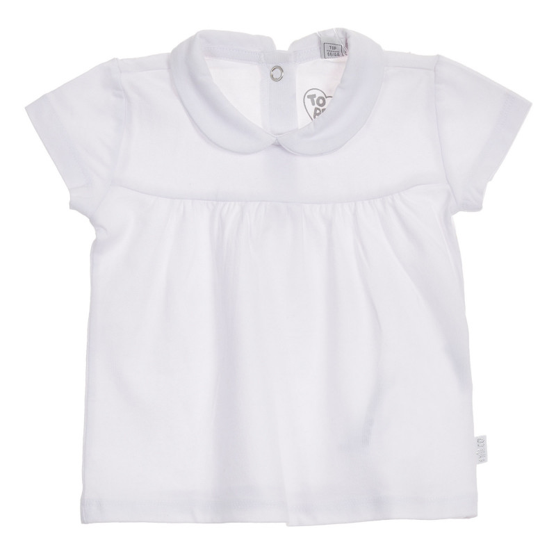 Λευκό βαμβακερό μπλουζάκι Chicco με γιακά  245875
