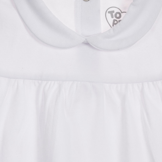 Λευκό βαμβακερό μπλουζάκι Chicco με γιακά Chicco 245876 2