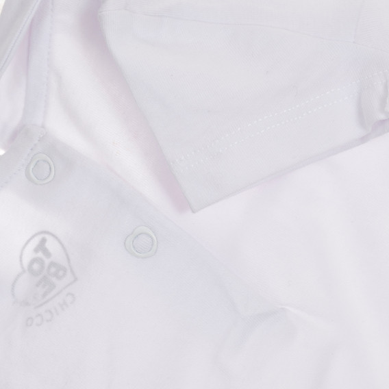Λευκό βαμβακερό μπλουζάκι Chicco με γιακά Chicco 245877 3