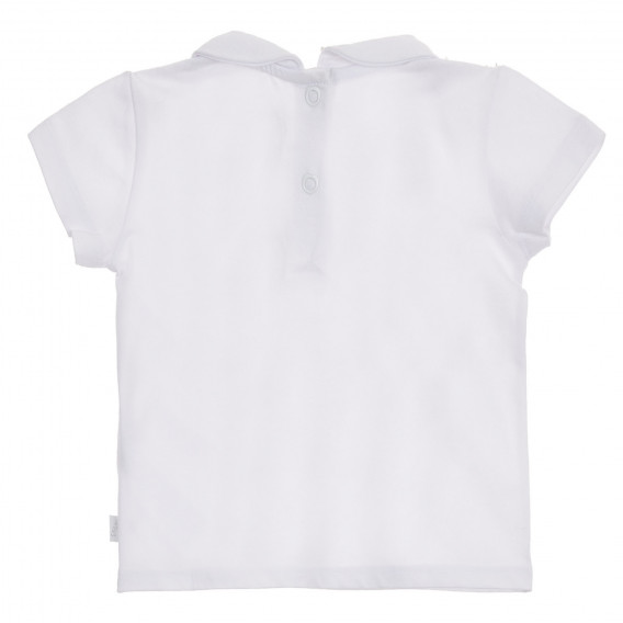 Λευκό βαμβακερό μπλουζάκι Chicco με γιακά Chicco 245878 4