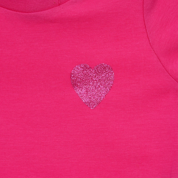 Chicco ροζ βαμβακερό βρεφικό μπλουζάκι με μπροκάρ στάμπα καρδιά Chicco 245927 2