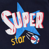 Βαμβακερή μπλε μπλούζα Chicco με στάμπα Super star για μωρό Chicco 246145 2
