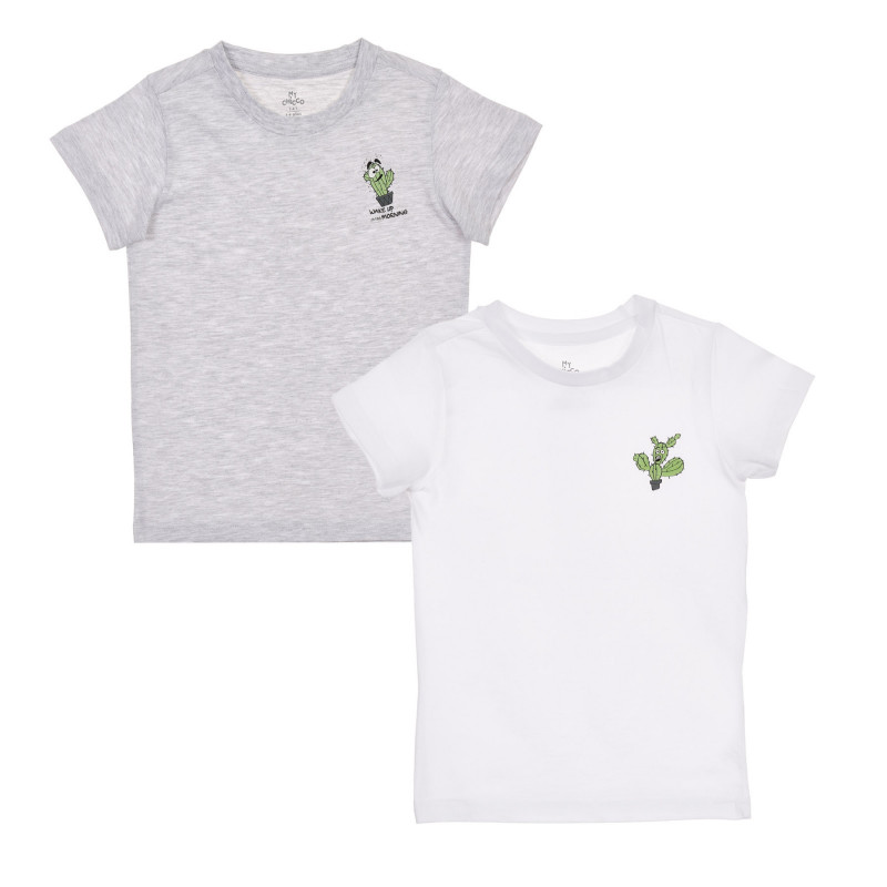 Σετ Chicco με δύο βαμβακερά μπλουζάκια με στάμπα κάκτου για μωρό  246184
