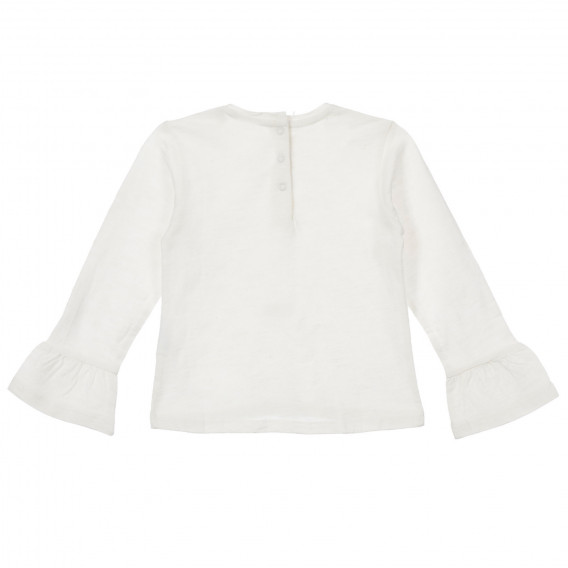 Chicco λευκή βαμβακερή μπλούζα με φαρδιά μανίκια για μωρό Chicco 246452 4