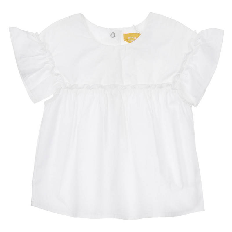 Chicco λευκή βαμβακερή μπλούζα με βολάν για μωρό  246469