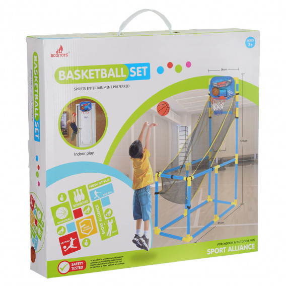 Παιδική προκατασκευασμένη στεφάνη μπάσκετ με δίχτυ που επιστρέφει την μπάλα  246765 3
