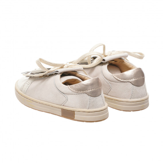 Δερμάτινα παπούτσια με κορδέλες, μπεζ Chicco 247215 2