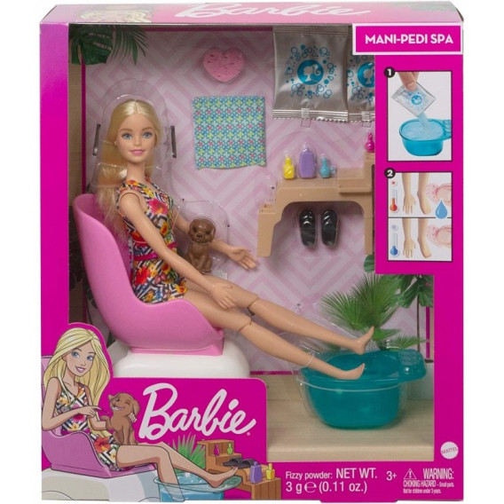 Κούκλα σε σαλόνι σπα για μανικιούρ και πεντικιούρ Barbie 247238 