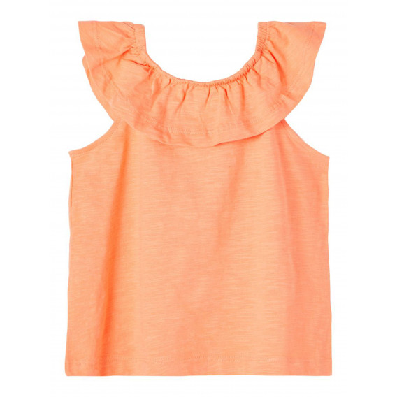 Οργανική βαμβακερή μπλούζα με σούφρες, πορτοκαλί Name it 247281 