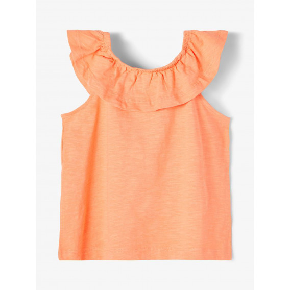 Οργανική βαμβακερή μπλούζα με σούφρες, πορτοκαλί Name it 247282 2