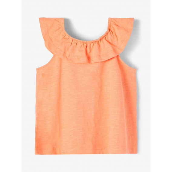 Οργανική βαμβακερή μπλούζα με σούφρες, πορτοκαλί Name it 247283 3