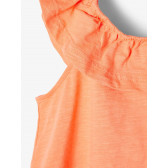 Οργανική βαμβακερή μπλούζα με σούφρες, πορτοκαλί Name it 247284 4