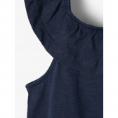 Οργανική βαμβακερή μπλούζα με μπούκλες, σκούρο μπλε Name it 247287 3