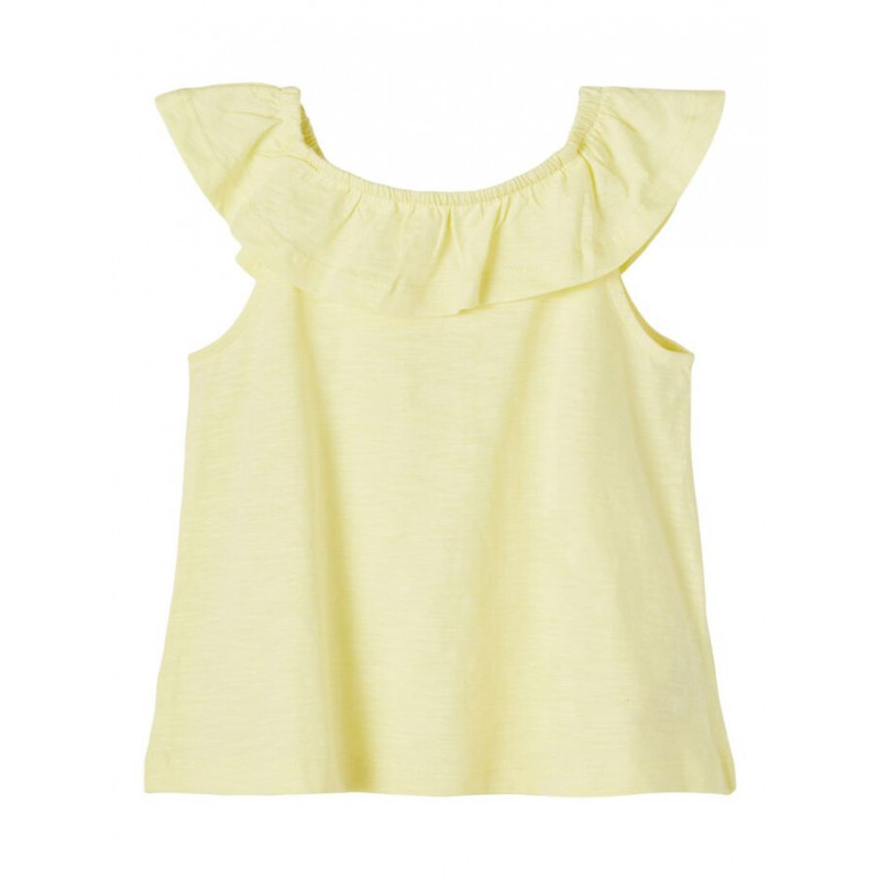 Οργανική βαμβακερή μπλούζα με μπούκλες, κίτρινη  247288
