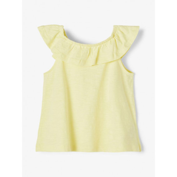 Οργανική βαμβακερή μπλούζα με μπούκλες, κίτρινη Name it 247289 2