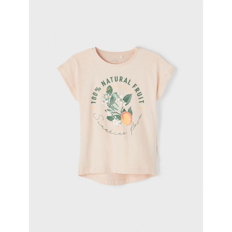 Μπλουζάκι από οργανικό βαμβάκι με φλοράλ εκτύπωση, ροζ  247300