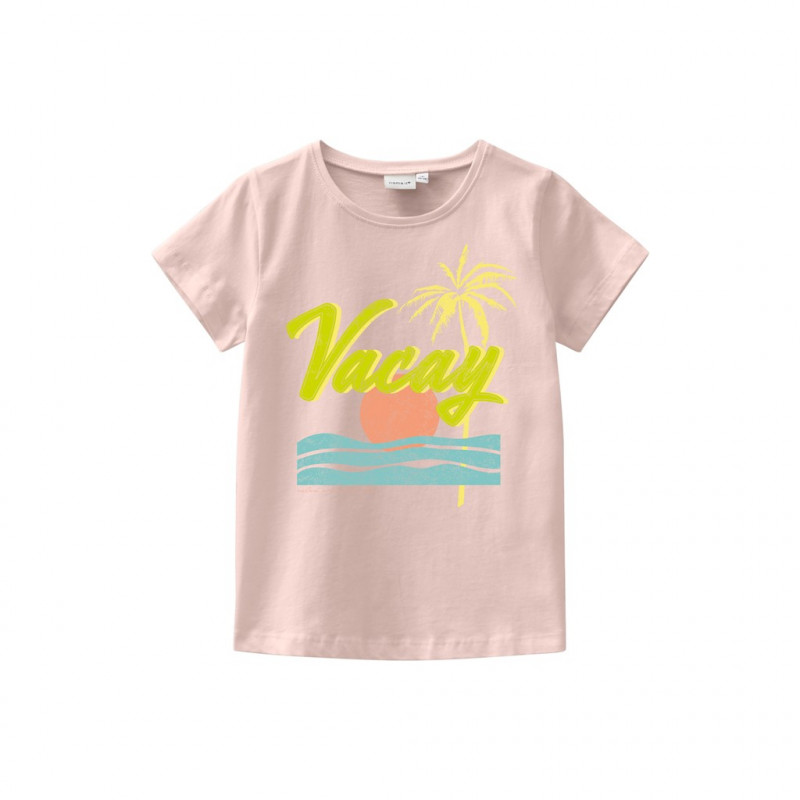 Μπλουζάκι από οργανικό βαμβάκι με σχέδιο θάλασσας, ροζ  247310