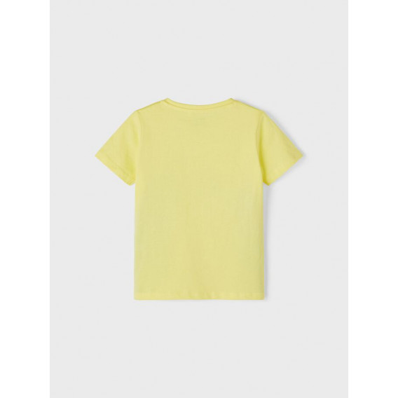 Μπλουζάκι από οργανικό βαμβάκι με τύπωμα παλάμης, κίτρινο Name it 247558 2