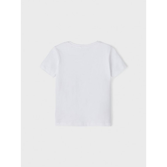 Μπλουζάκι από οργανικό βαμβάκι με σχέδιο φοίνικα και σερφ, λευκό Name it 247561 2