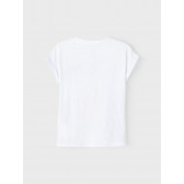 Μπλουζάκι από οργανικό βαμβάκι με σχέδιο κοριτσιού, λευκό. Name it 247565 2