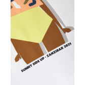 Μπλουζάκι από οργανικό βαμβάκι με σχέδιο κοριτσιού, λευκό. Name it 247566 3