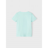 Μπλουζάκι από οργανικό βαμβάκι με τύπωμα παραλίας, γαλάζιο Name it 247581 2