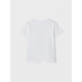 Μπλουζάκι από οργανικό βαμβάκι με τύπωμα στην παραλία, λευκό Name it 247584 2