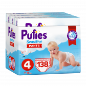 Πάνες-βρακάκια Pufies Pants Sensitive Maxi, Size 4, Multipack, 9-15 kg, 138 τεμάχια Pufies 247613 1