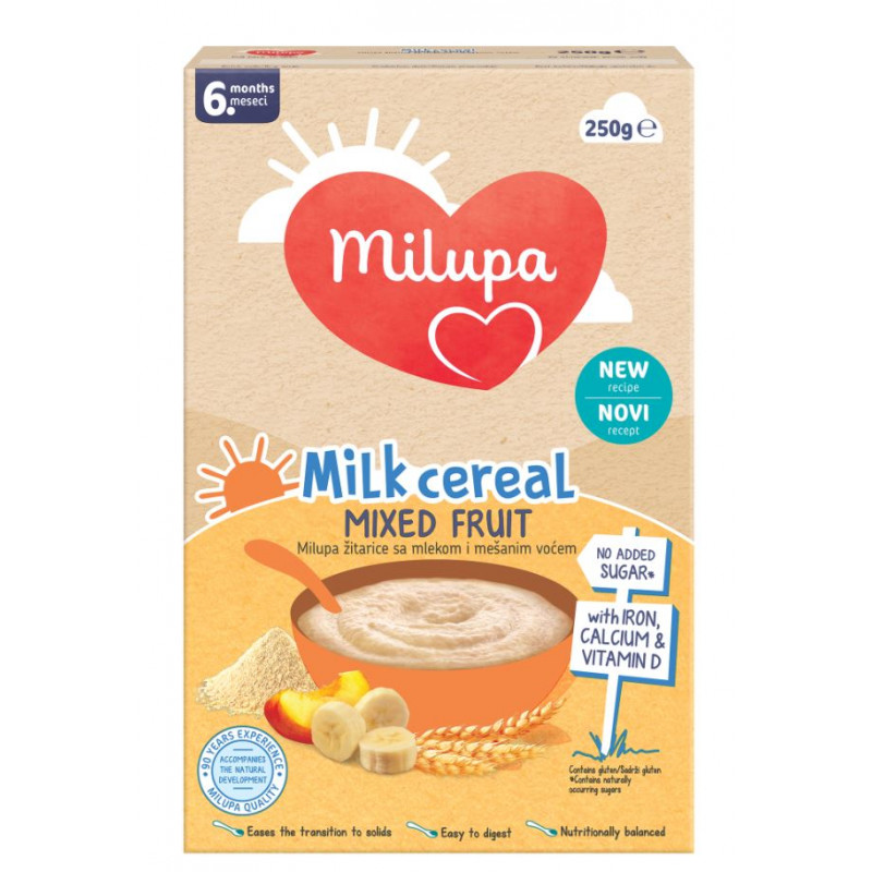 Milupa Mixed Fruit Cereal, 6+ μήνες, κουτί 250 g  247731