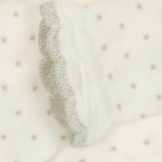 Βαμβακερές κάλτσες με γυαλιστερά χρώματα για ένα μωρό, λευκό Chicco 247882 2