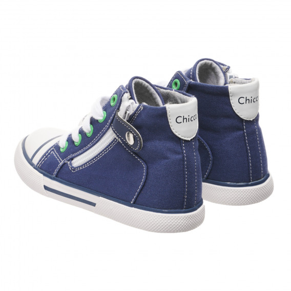 Πάνινα παπούτσια τζιν με πράσινες πινελιές, μπλε Chicco 247981 2