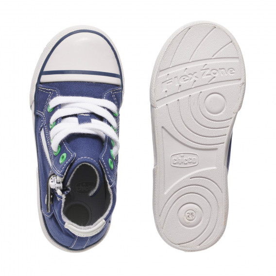 Πάνινα παπούτσια τζιν με πράσινες πινελιές, μπλε Chicco 247982 3