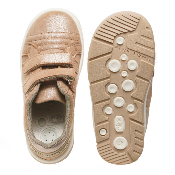 Πάνινα παπούτσια με λαμπερές λεπτομέρειες, μπεζ Chicco 247994 3