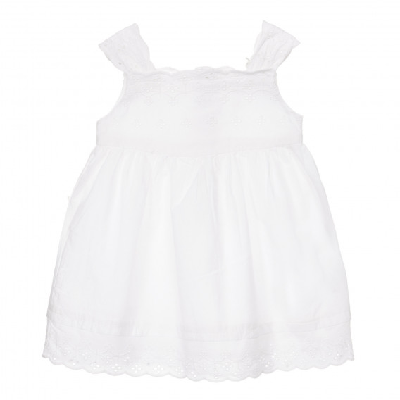 Βαμβακερό φόρεμα με ιμάντες για ένα μωρό, λευκό Chicco 248031 