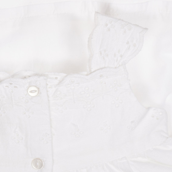 Βαμβακερό φόρεμα με ιμάντες για ένα μωρό, λευκό Chicco 248033 3