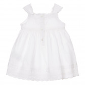 Βαμβακερό φόρεμα με ιμάντες για ένα μωρό, λευκό Chicco 248034 4